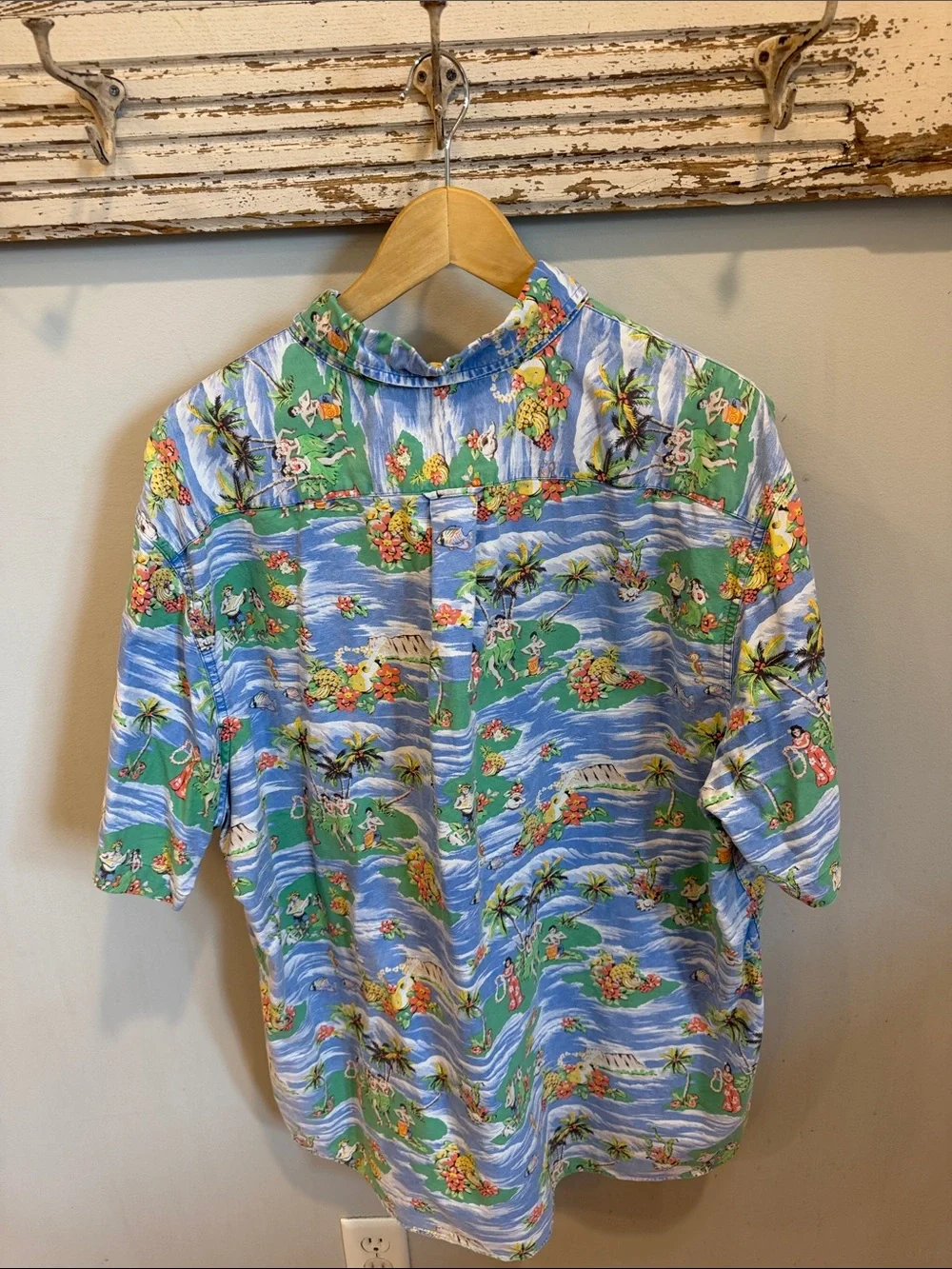 Polo Ralph Lauren Aloha Hawaiian 1/3 Button Pull Over Shirt Men Size XXL